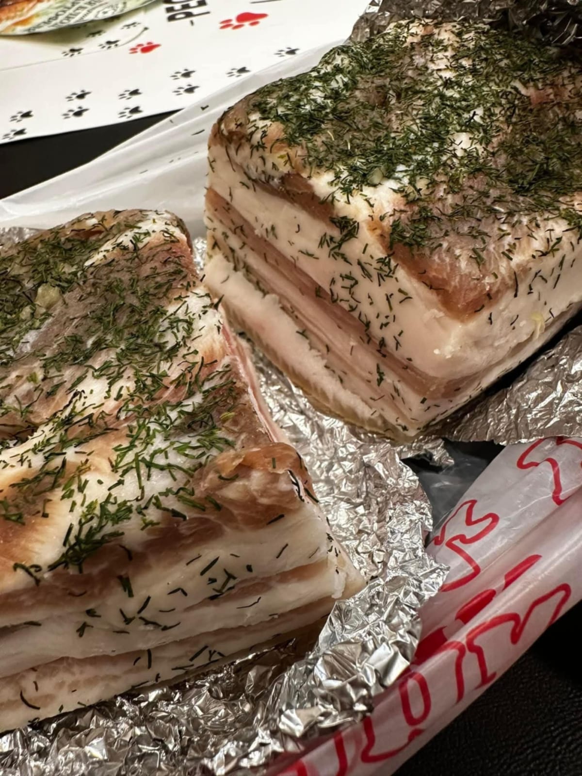Traditional Salted Pork Lard with Garlic & Dill