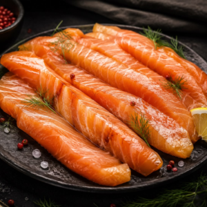 Premium Atlantic Salmon Belly Strips – Cold Smoked